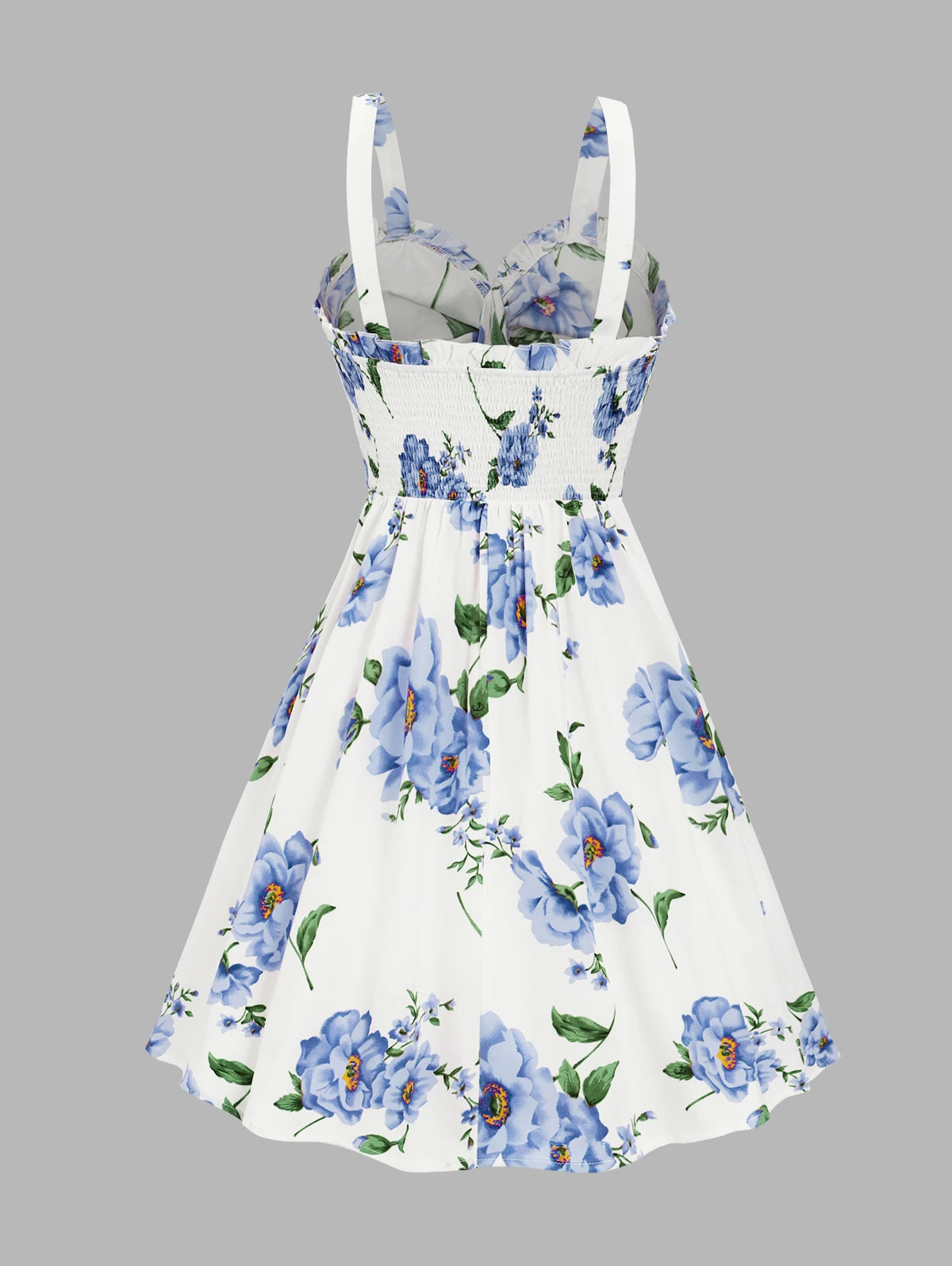 Dressfo 2026 Women's Floral Print Vacation Sundress Garden Party Dress Summer Ruffled Bowknot Mini Dress Vestidos