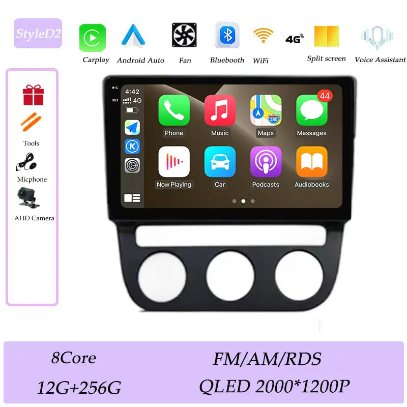 Android Car Stereo for VW Golf Mk5, Jetta GLI, Rabbit 1K (2006–2010) — CarPlay, GPS, DSP, Split Screen