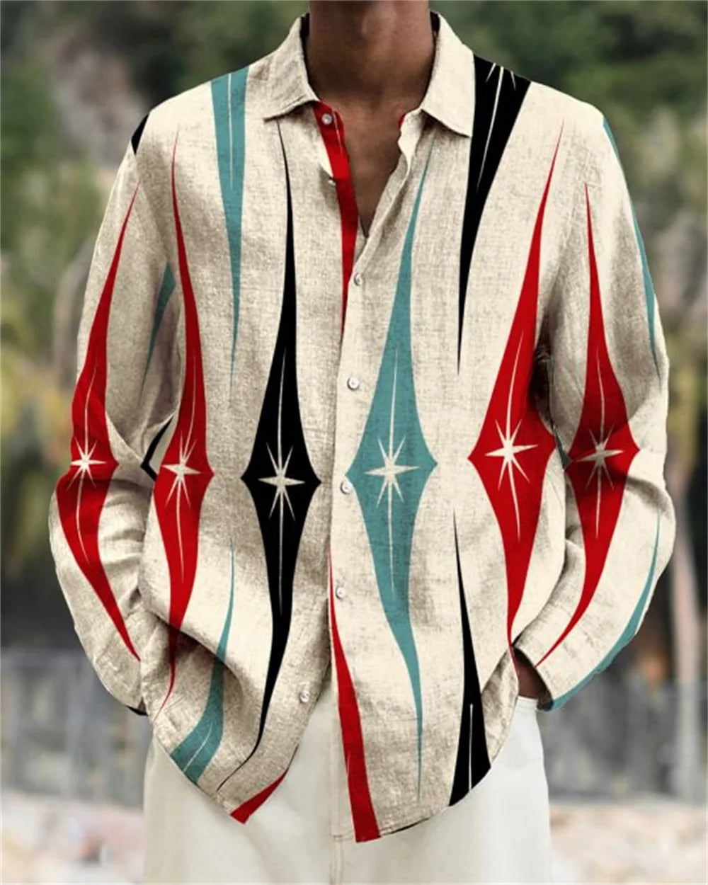 2024 Men's long sleeved shirt Flame Rose pattern 3D printed top for spring autumn new fashion casual men's unisex clothing