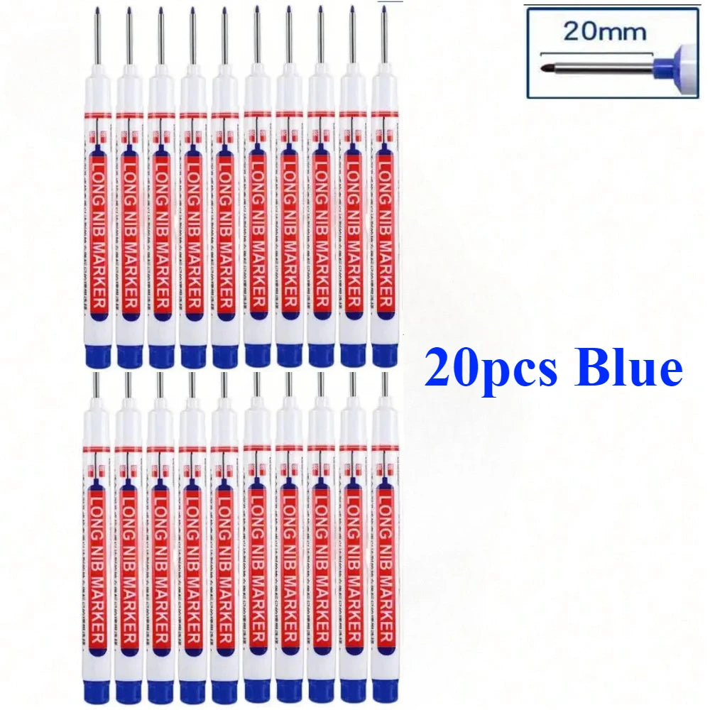 5/10/20Pcs Deep Hole Long Nib Head Markers For Metal Perforating Pen Waterproof Bathroom Woodworking Decoration Multi-Purpose