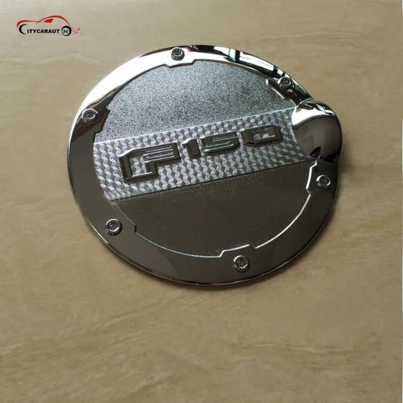 Fuel Tank Cap Cover Trim for Ford F-150 2015–2020 (Chrome or Carbon)
