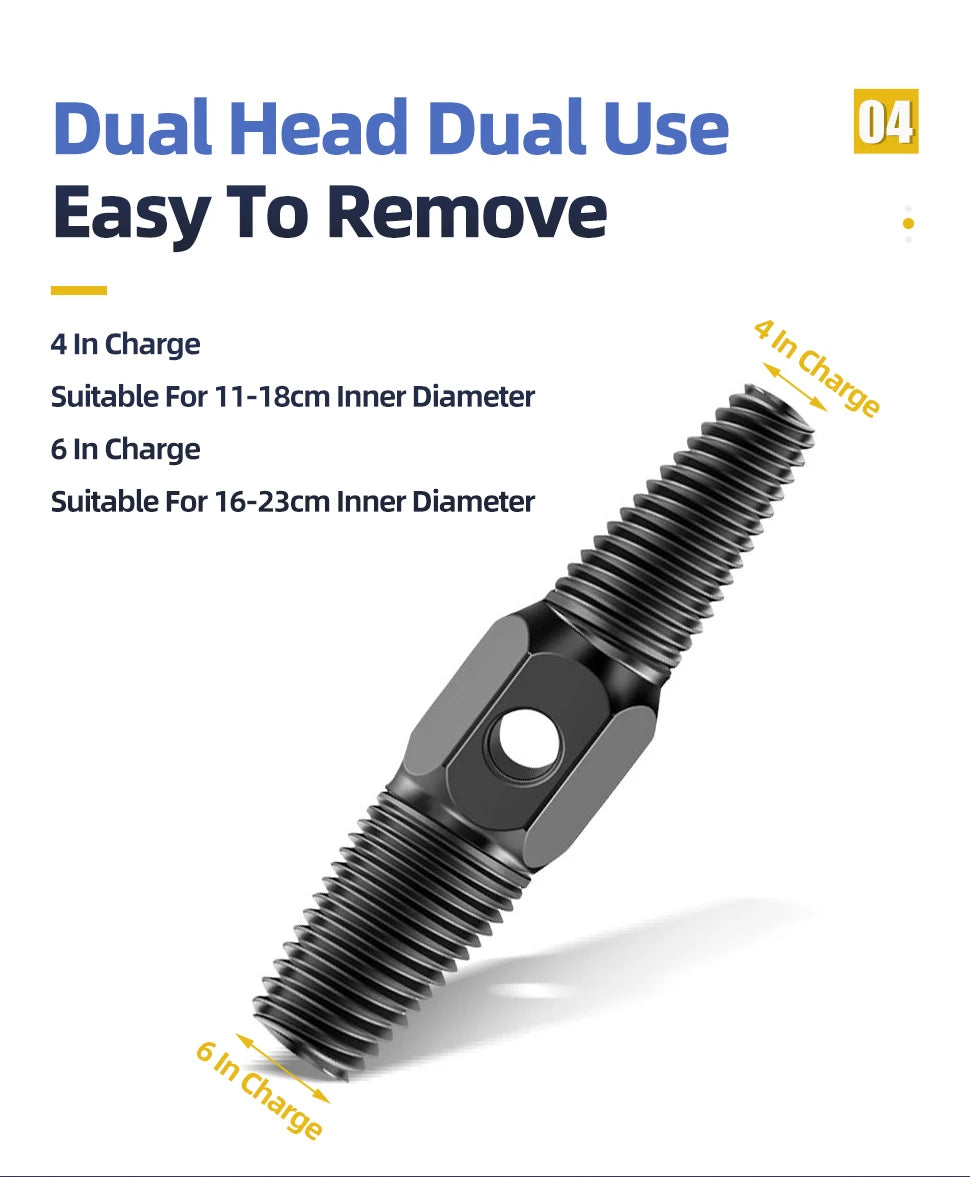 TOOLEYE Double Head Screw Extractor Drill Bits Set Damaged Water Pipe Broken Bolt Screws Remover Tools Valve Thread Repair Taps