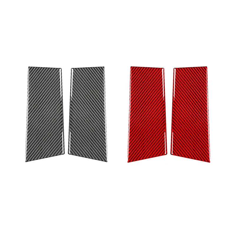 For Nissan 350Z 2003-2009 Carbon Fiber 2PCS Car Door B-Pillar Protection Strips Decoration Sticker Auto Exterior Accessories