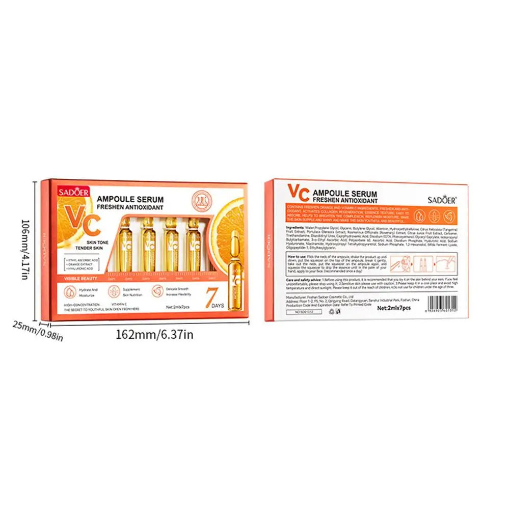 Hyaluronic Acid Vitamin C Moisturizing Rejuvenating Facial Treatment Shrink Pores Whiten Essence Set 24k Golden Ampoule Essence