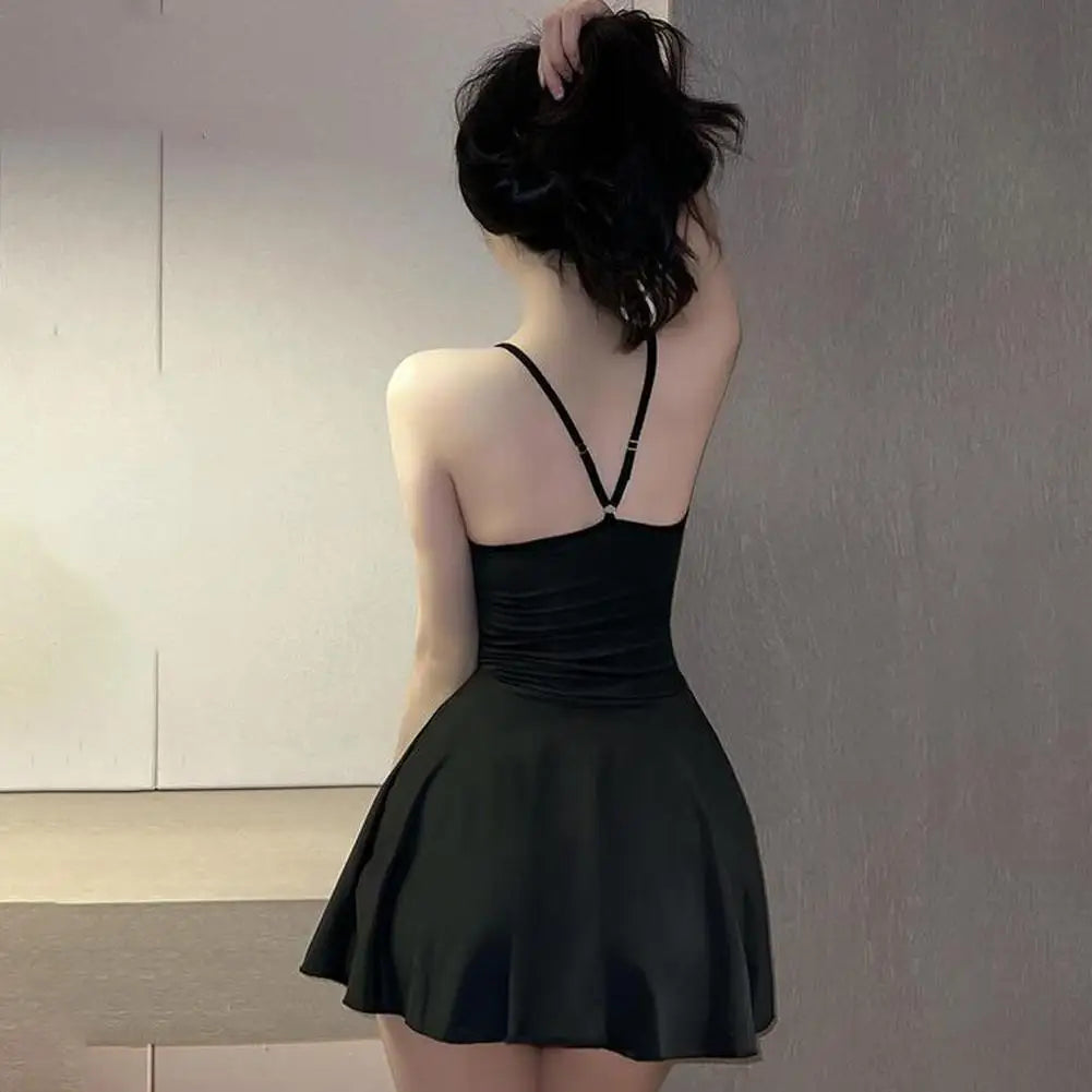 Women's Pleated Micro Mini Dress – Backless Ruffled Bandage Slip Night Club Dress | Black, Gray, White, Red