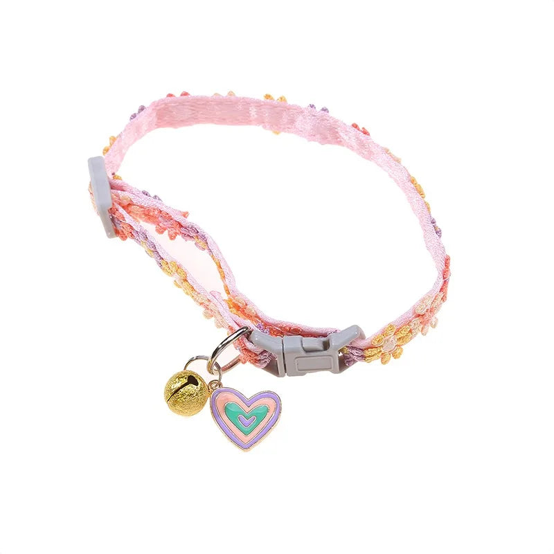 Flower Cat Collar with Bell - Adjustable Kitten Necklace – photo 6