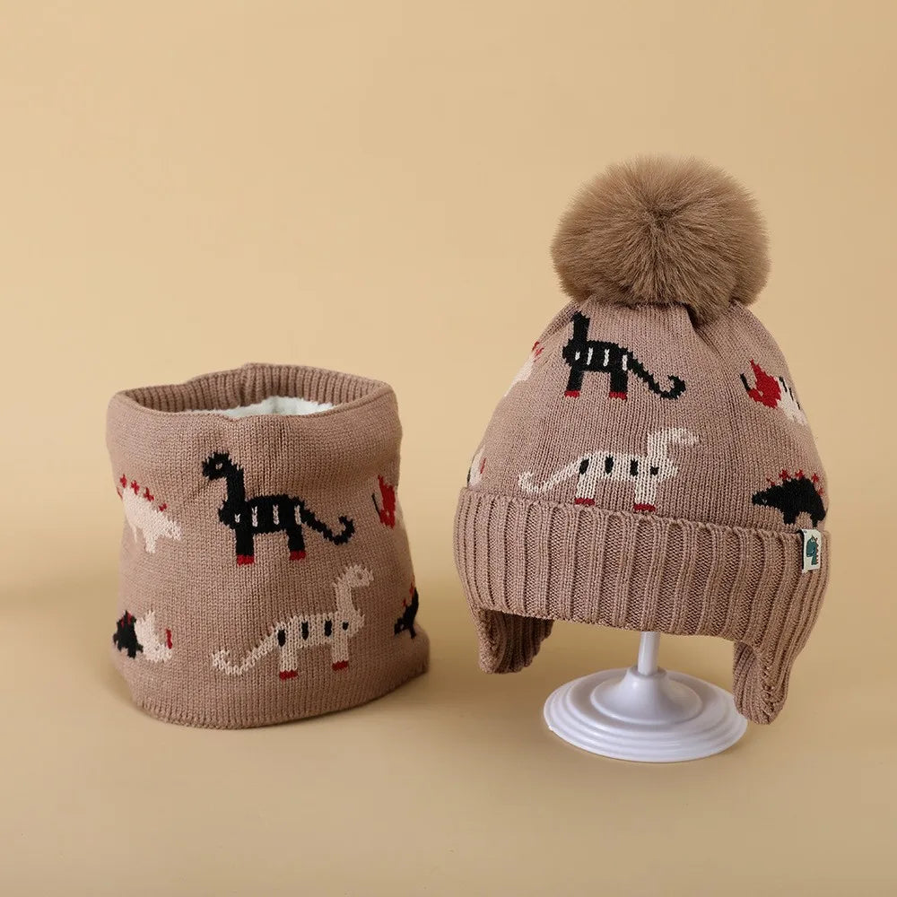 Kids Ear Flap Beanie & Scarf Set - Soft Knit Winter Hat 2 Piece - photo 9