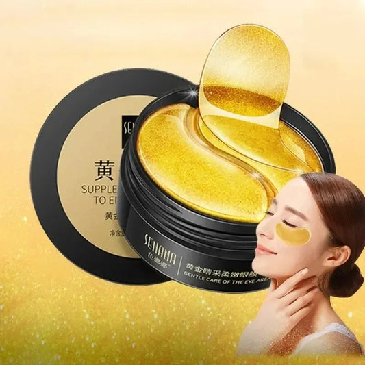 60 Pcs Golden Crystal Eye Mask Patches - Moisturizing Korean-Style Skin Care