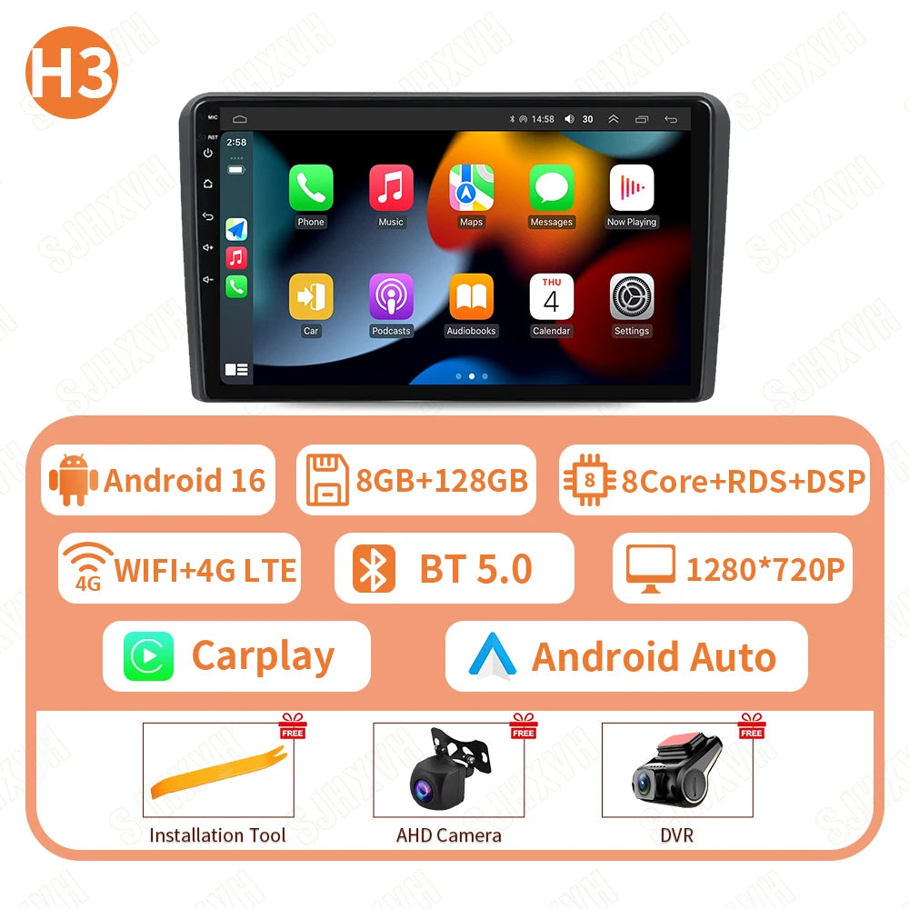Car Stereo with Apple CarPlay & Android Auto, Compatible with Audi A3 8P