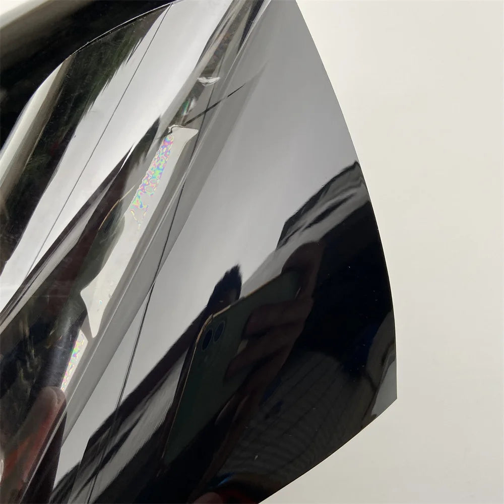 Premium PET Gloss Black Vinyl Wrap Film Car Stickers Foil Air Release Channels For Auto Roof Wing Pillar Motorcycle Decal