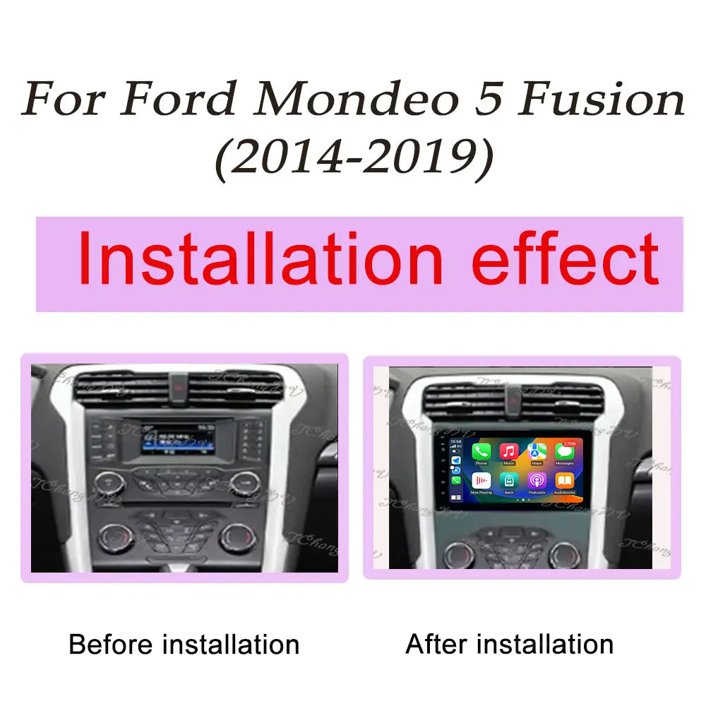 CarPlay Car Radio Video Multimedia Player for Ford Mondeo 5 Fusion 2014 - 2019 Split Screen DSP Stereo GPS Navi QLED Screen BT