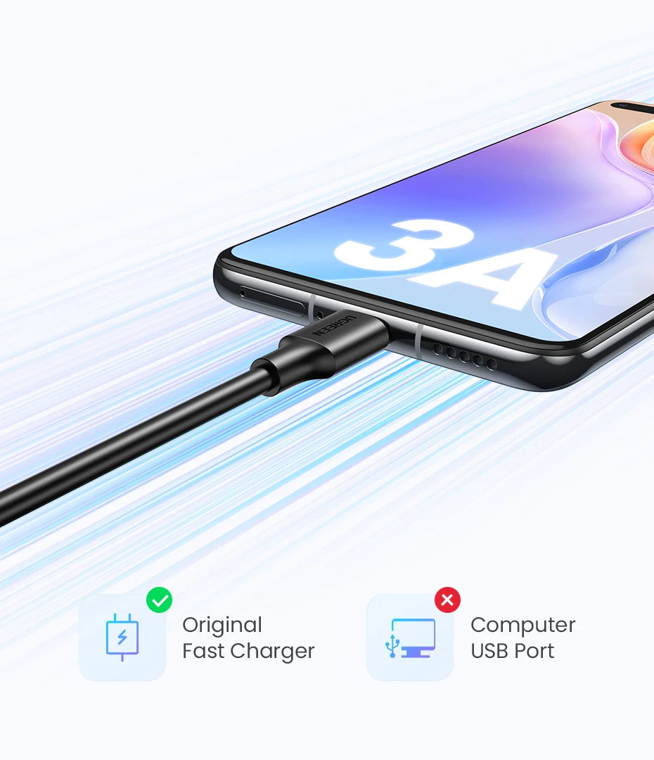 UGREEN USB C Cable Type C Cable for iPhone 17 16 Samsung S25 S24 Xiaomi USB C Data Charging Cable USB 3A Fast Charging USB Cable