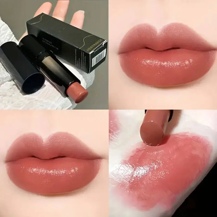 Lipstick Red Brown Lipstick Waterproof Moisturizing Mirror Lip Gloss Natural Long-Lasting Makeup Valentine's Day Gift