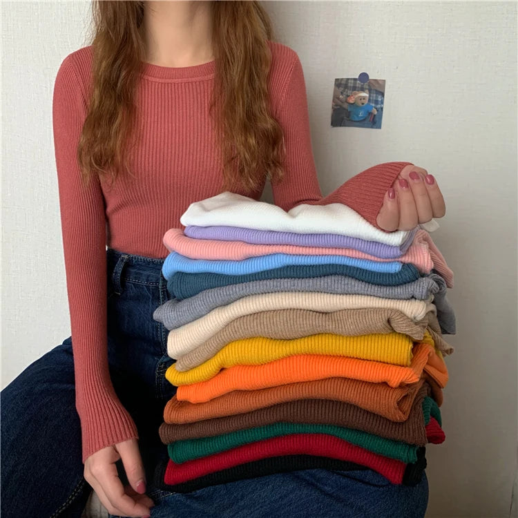 Women's basic knit pullover, crew neck jumper — view 5 of 20