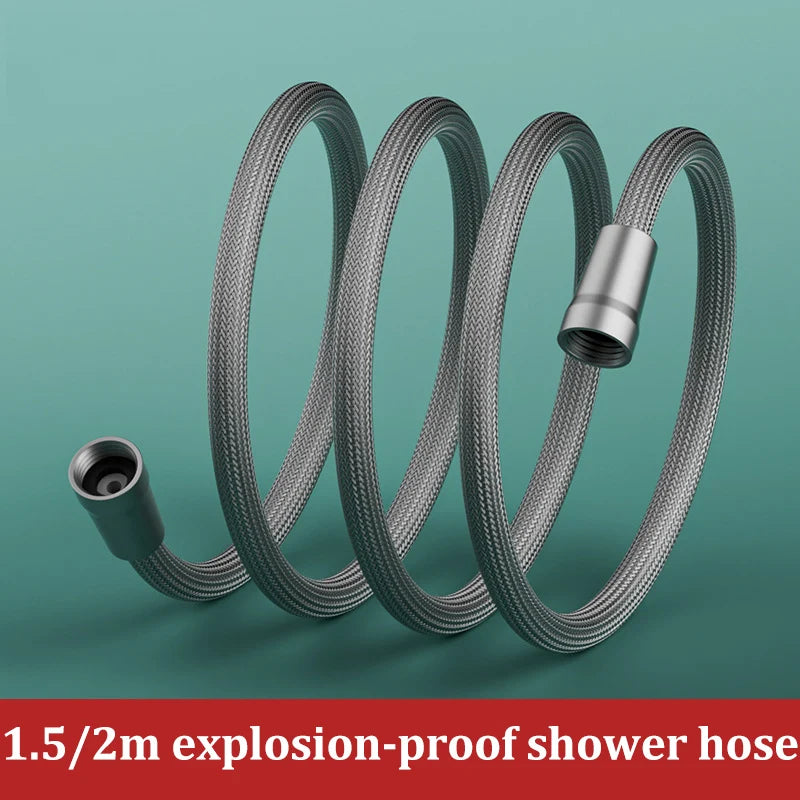 Explosion-proof Connecting Pipe Nylon Rope Braided Shower Pipe 4 Points Universal Water Pipe Hot And Cold Shower Head