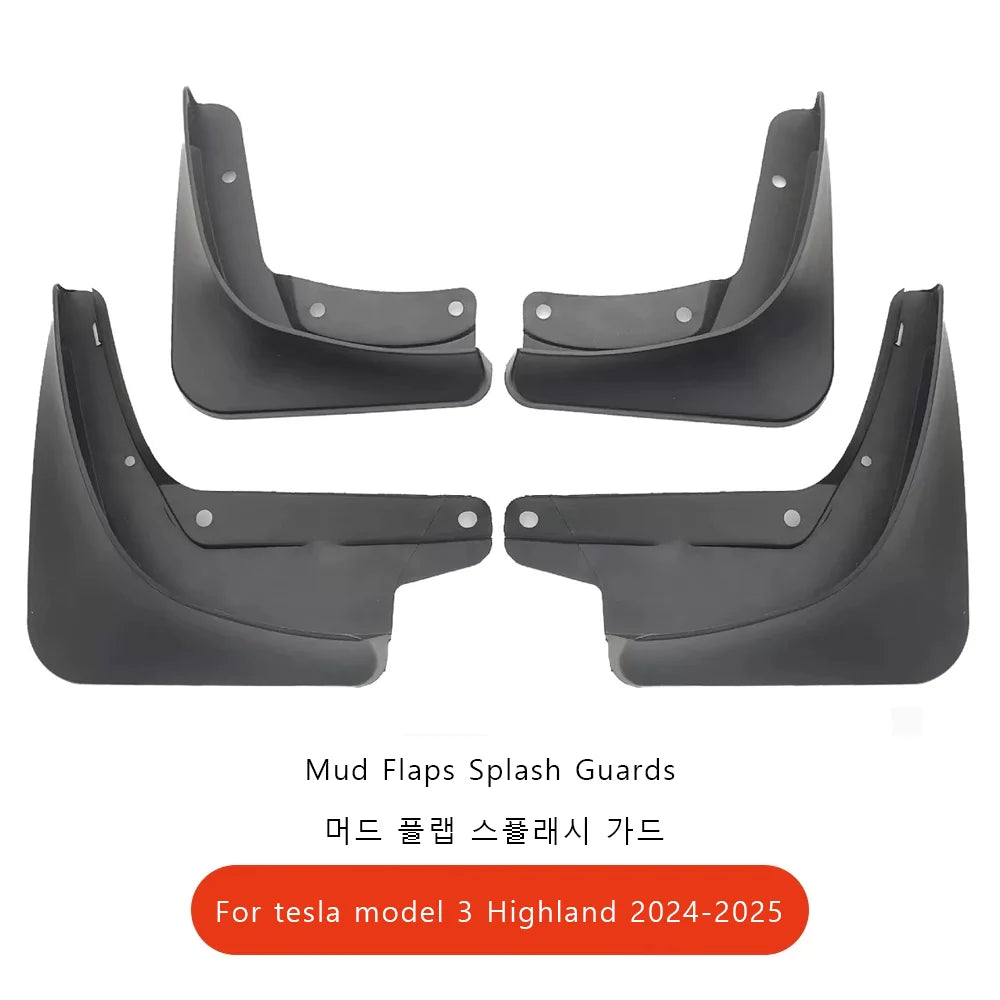 4Pcs/set Mud Flaps Splash Guards For Tesla Model 3 2026-2026 2026 2026+ Front Rear Wheel Mudguard Guard Fender