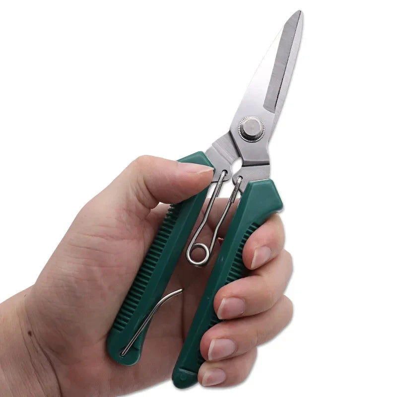 Stainless steel blade, non-slip handle, household utility pruning tool Garden scissors for potting pruning, straight end design