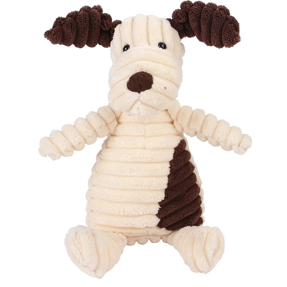 Squeaky Plush Chew Toy for Dogs, Animal Shapes