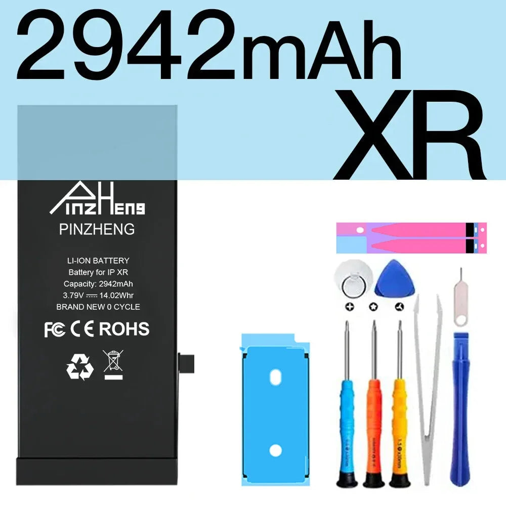 PINZHENG High Capacity Replacement Battery for iPhone X, XR, XS, 11, 12, 13 Mini Max Pro – 1-Year Warranty