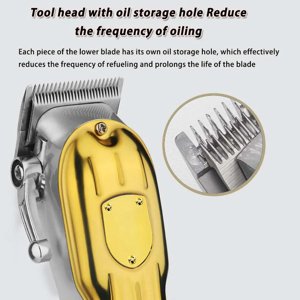 Professional Men's Cordless Electric Clipper, T-Blade Beard Trimming Kit, Haircutting Set with LED Display, Gift for men