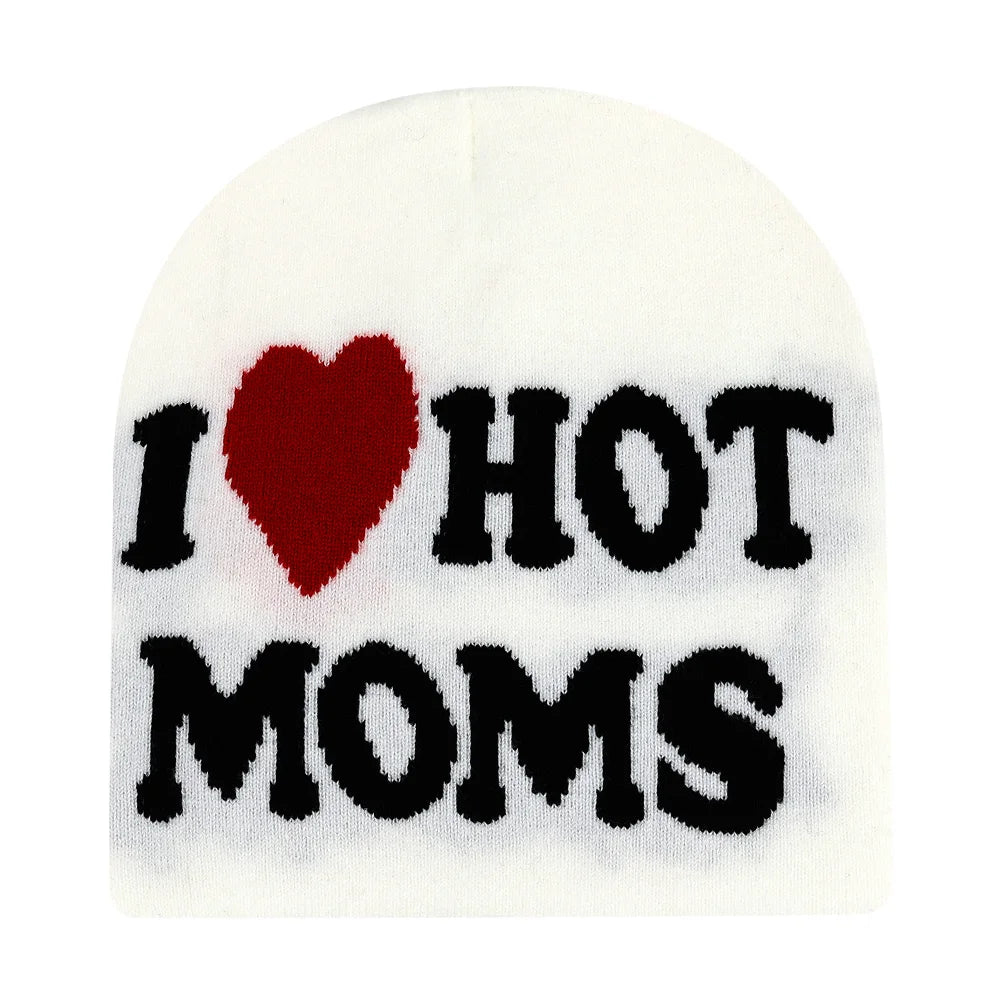 Y2K Letter Knit Beanie, Warm Ski Hat