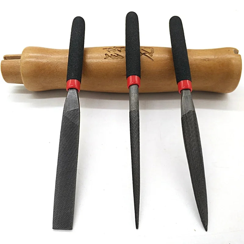Small Steel Needle Files Set – Flat, Round & Half-Round Files for Metal, Glass, Stone & Woodworking