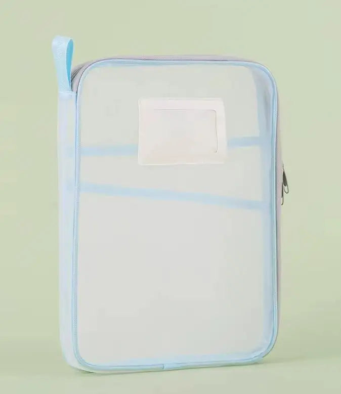 A4 Stationery Storage Bag Double-layer Mesh Zipper Bag Large Capacity Organizer Folders School Office Supplies Stationary Bag