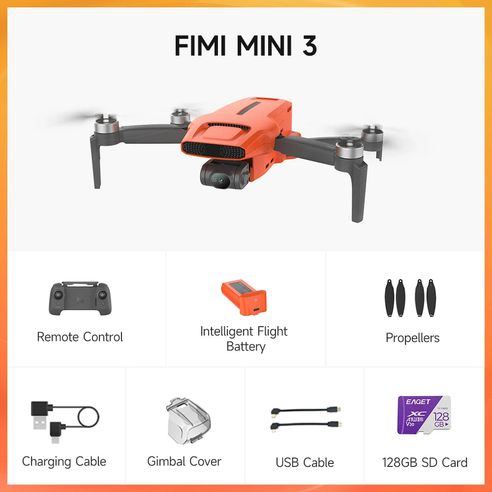 FIMI MINI 3 new drone 4K 60fps 9km range 3-axis Gimbal 249g Ultralight AI Super Night Video design smart tracking mini pro drone