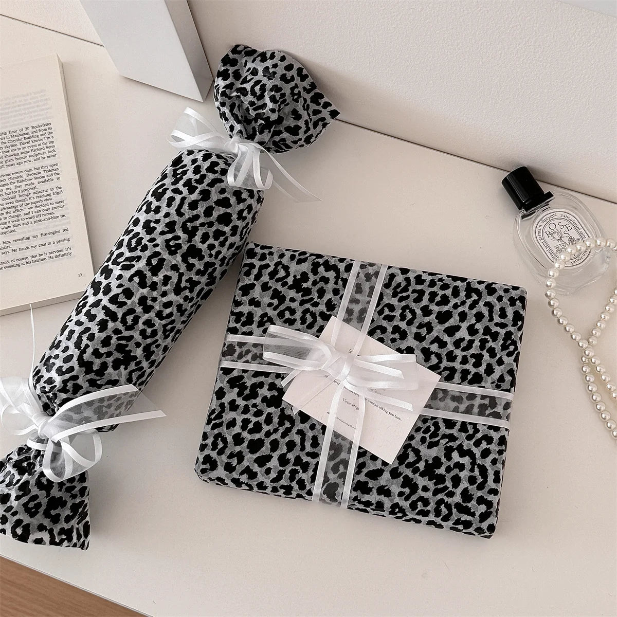 50*70cm Leopard Print Gift Wrapping Paper DIY Handmade Holiday Gift Color Leopard 10 Sheets Per Bag