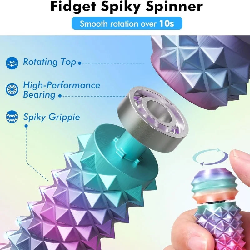 Pain Stim Fidget Toys Rotating Spiky Grippie for Anxiety Relief Sensory Toys for Autism ADHD Calming Classroom Desk Office