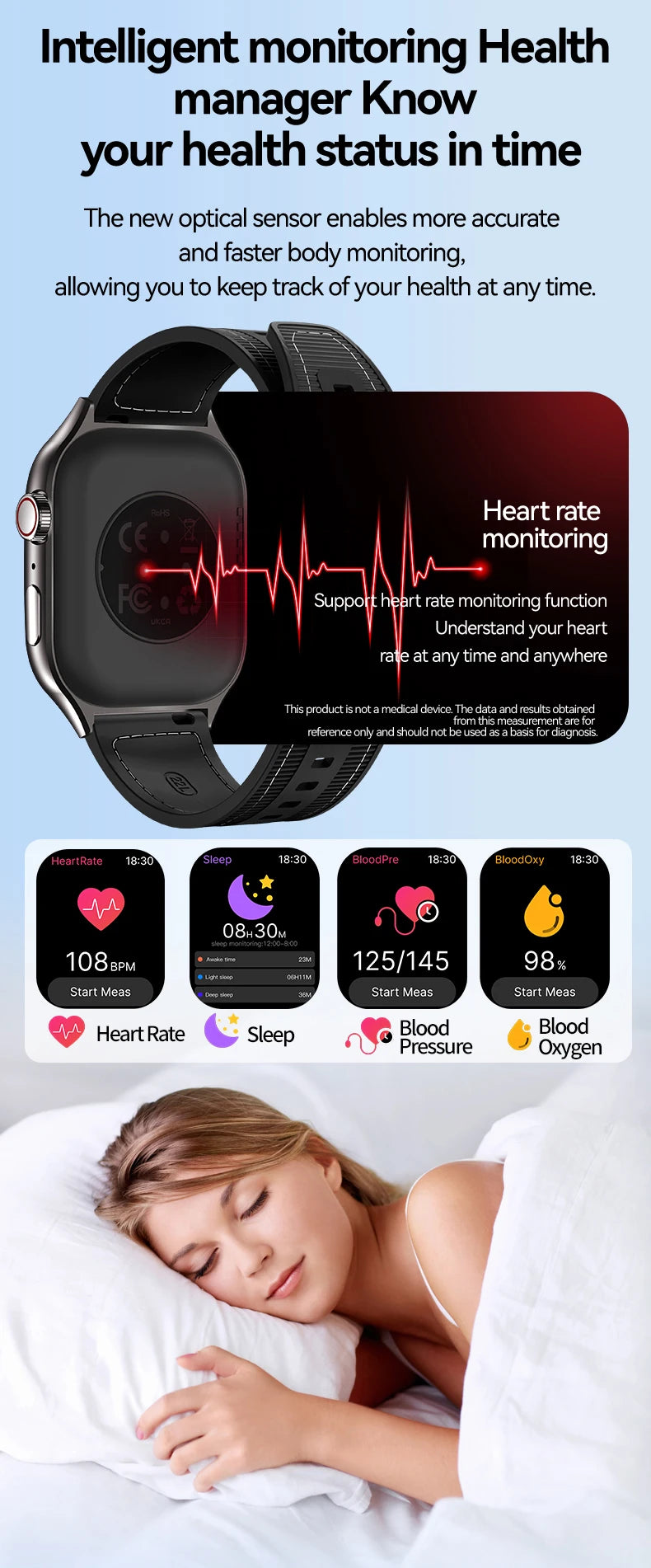 LAXASFIT New Bluetooth Call Smart Watch for Men 2.01" HD Curved Screen Sports Watch Health Monitor Smart Watch for Android iOS