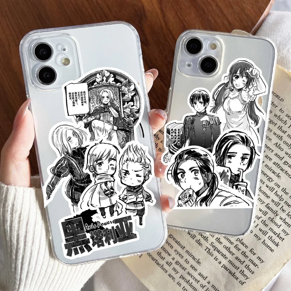 65Pcs Hetalia APH Anime Peripheral Stickers DIY Handbook Decoration Phone Case Cup Skateboard Waterproof Graffiti Stickers