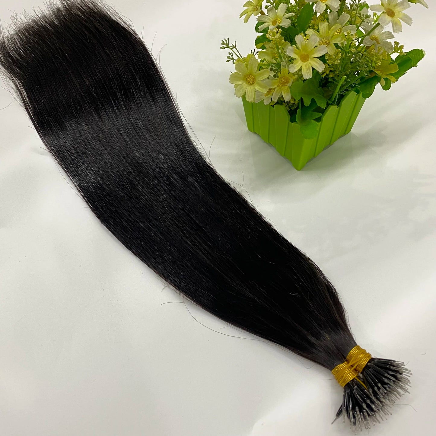 Straight Nano Rings Tip Hair Extension Ombre Natural Virgin 100% Human Hair Bulk Blonde Bundles Micro Beads Wholesale keratin
