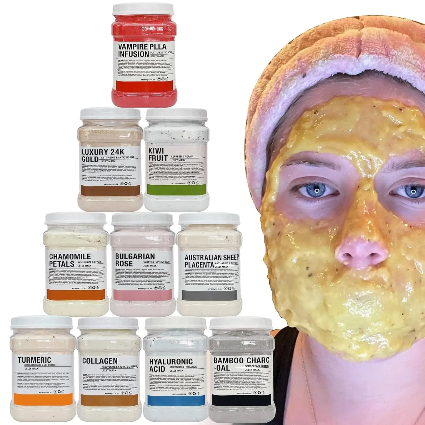 Jelly Face Mask Powder — Professional Peel-Off Spa Treatment, 650g (10-Pack)