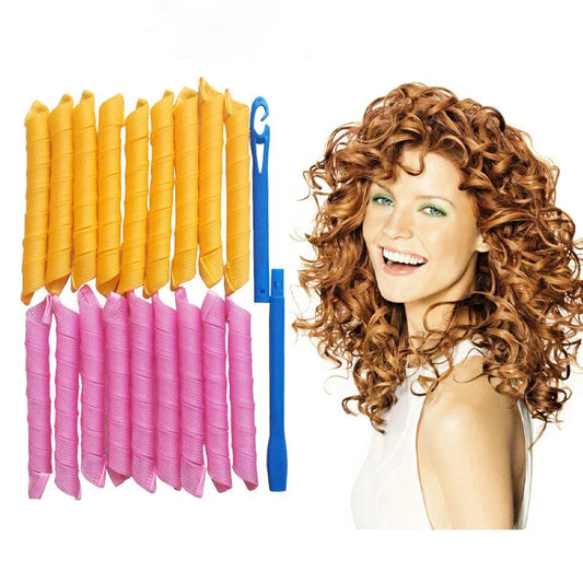 Heatless Ribbon Hair Curlers, 10 or 12 Pieces - Soft Sleep Headband