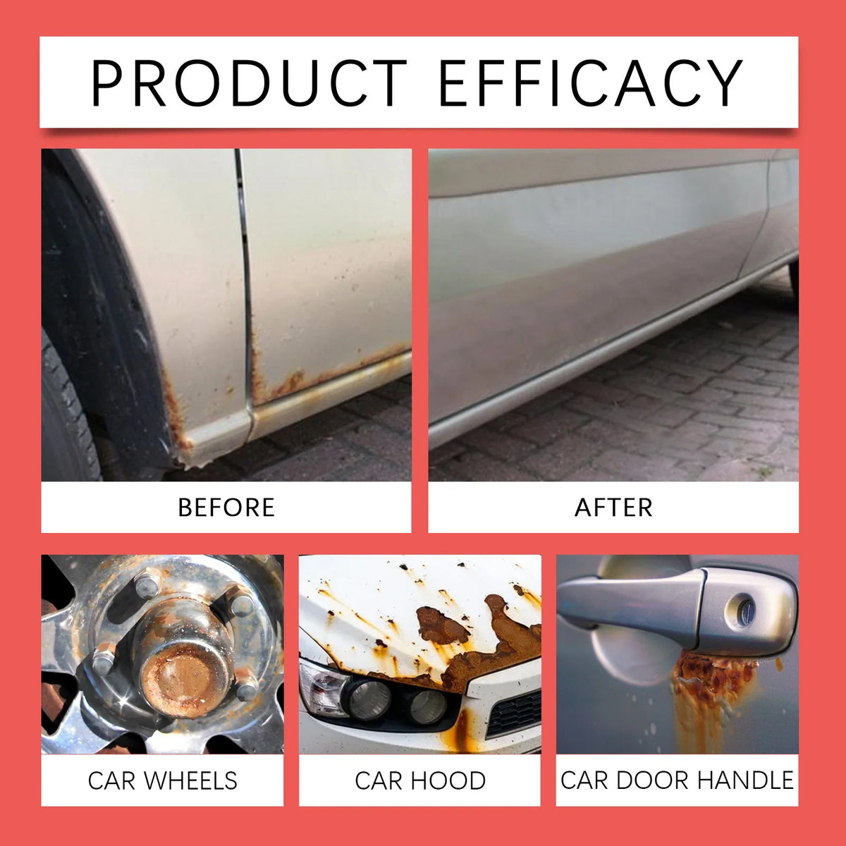 Multifunctional car rust remover used for removing rust providing surface protection on car brake pads iron metal surface 1/3PCS