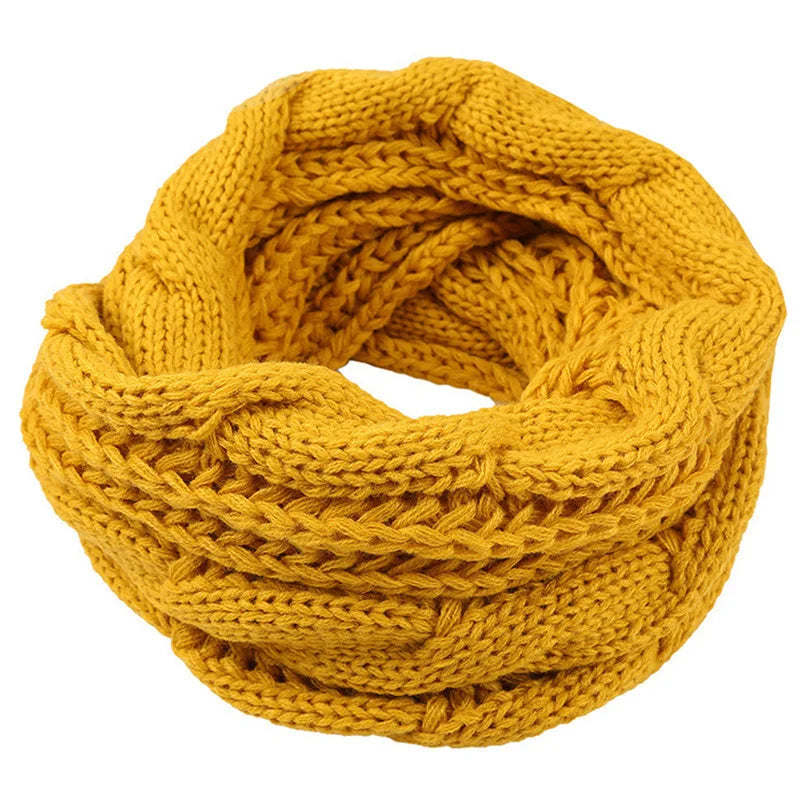 Women's Color Block Knit Loop Scarf - Circle Infinity Winter Scarf - photo 9