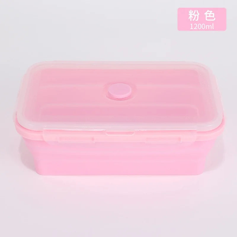 4PS Collapsible Food Storage Containers with Lids & Vent,, Kitchen Stacking Silicone Collapsible Meal Prep Container Set for