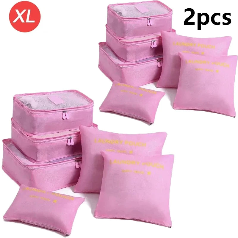 6-piece Large Size Travel Organizer Portable Suitcase Organizer Clothes Shoes Makeup Bag Luggage Organizer Travel Storage Bag