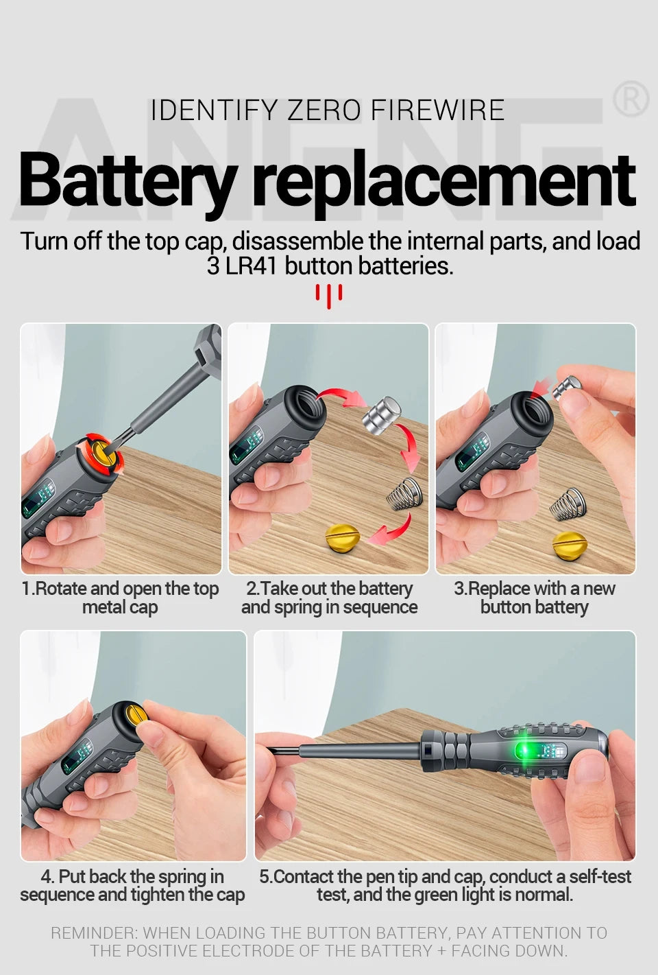 Multifunctional Electrician Test Screwdriver AC Non-contact Induction Test Pen Voltage Tester 70-600V Red Green Induction Lights, tool