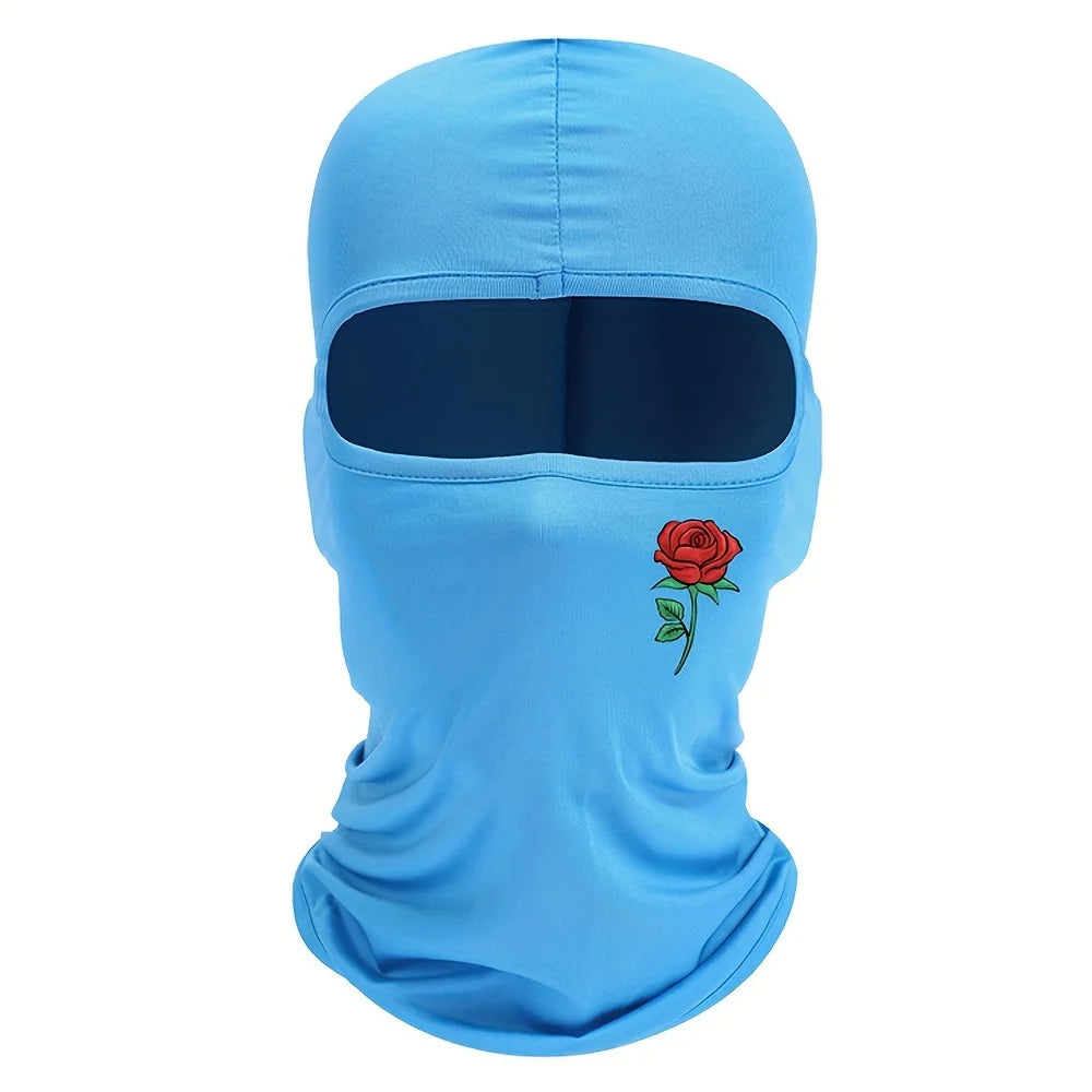 Rose Print Balaclava, Ski and Cycling Face Mask