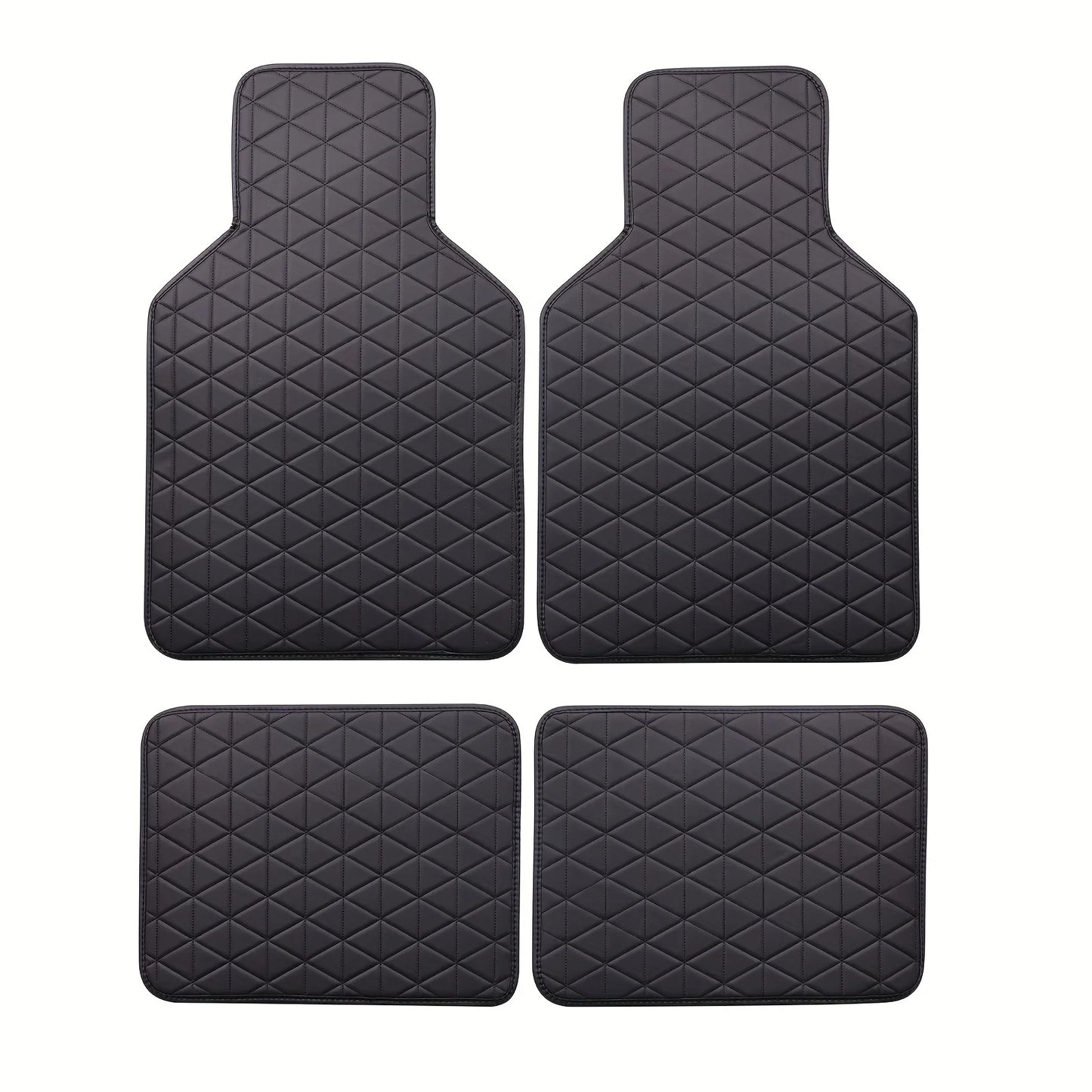 4-piece waterproof PU leather car floor mat - durable and fashionable, all-weather protection, easy to clean, enhances interior