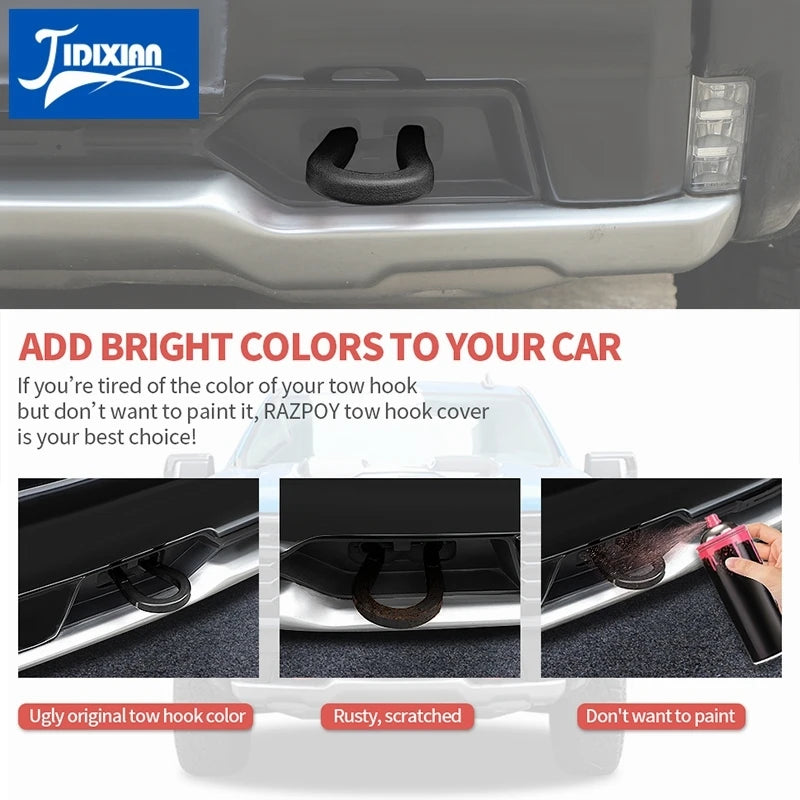 JIDIXIAN Fit for Chevrolet Silverado for GMC Sierra 2014-2026 Car Exterior Front Bumper Trailer Tow Hook Protective Cover