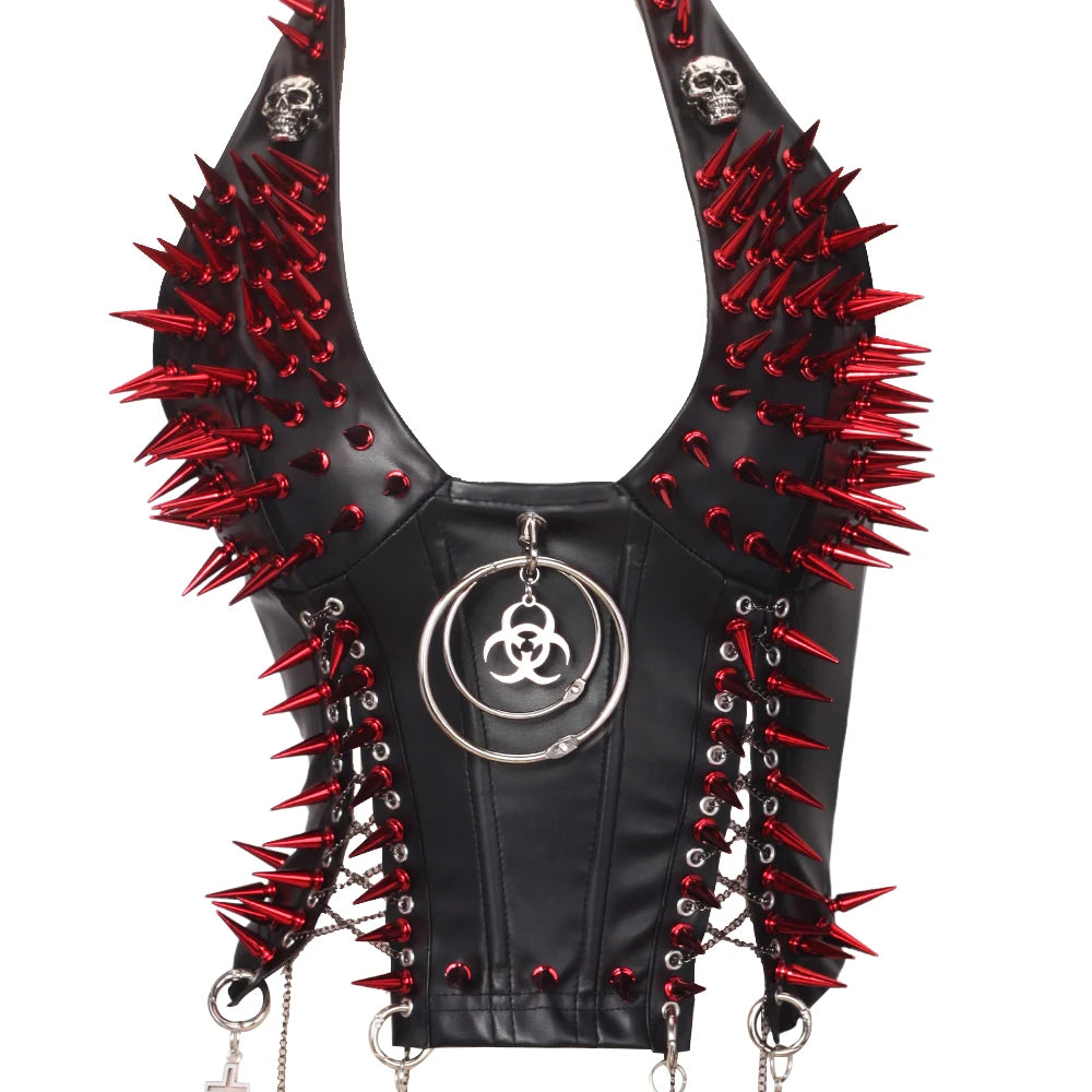 Women's Studded Y2K Grunge Tank Top — Gothic Spiked Cami