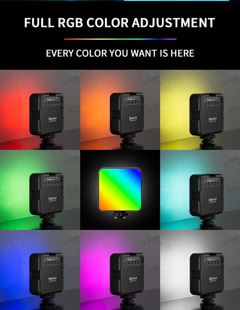X1 RGB Video Lights Mini LED Camera Light 3000mAh Rechargable LED Panel Lamp Photo Video Lighting for Youtube Tik tok
