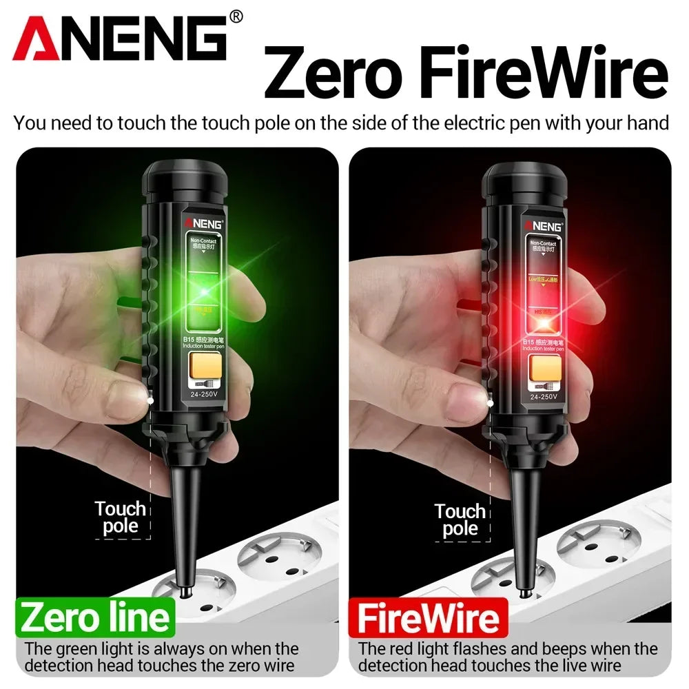 ANENG B15 Multifunction Voltage Tester Pen Detector Induction AC 24V-250V Voltmeter NCV Wire Line breakpoint electrician Tools