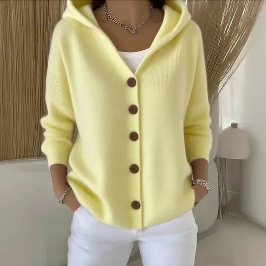 Women's Hooded Knit Cardigan - Casual Open Front V-Neck Sweater - photo 9