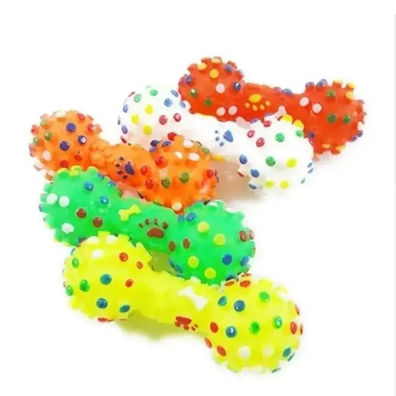 Squeaky Rubber Dog Chew Toy - 11.5cm Random Color Play Toy - photo 4