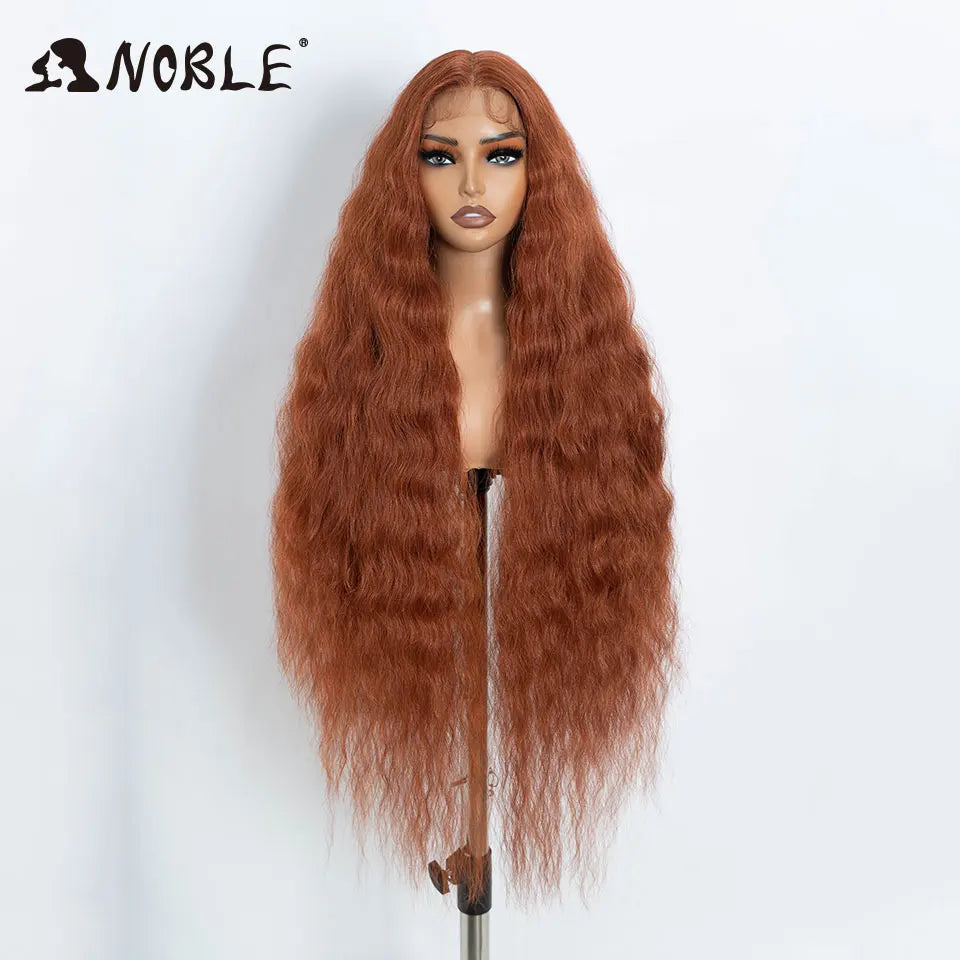 Noble Cosplay Synthetic Lace Wigs For Black Women Long Curly Hair 42 Inch Cosplay Blonde Ombre Lace Front Wig Synthetic Lace Wig
