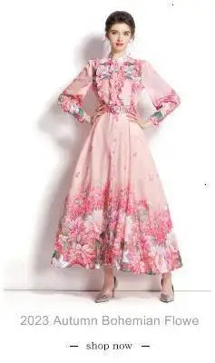 Summer Long Dress Women Runway Blue And White Porcelain Asymmetry Sexy Off The Shoulder Ruffles Hem Loose Robe Maxi Vestidos